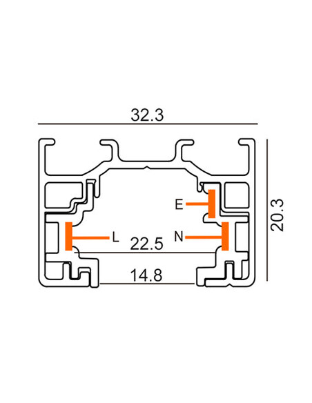 TRK1BL1M - 3 Wire 1 Circuit Universal Tracks, TRK1BL1M