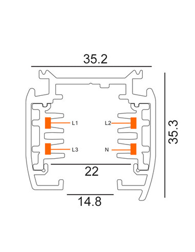 TRK3WHCON6 - 4 Wire 3 Circuit Universal Tracks, TRK3WHCON6