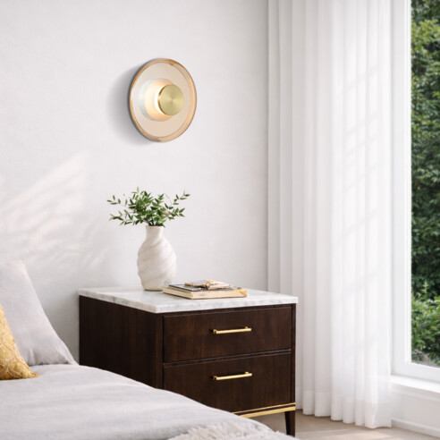 AMITY WB25-BRSAM - AMITY WALL LIGHT - AmberAMITY WB25-BRSAM