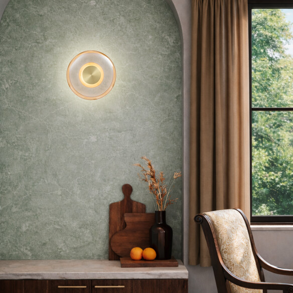 AMITY WB25-BRSAM - AMITY WALL LIGHT - AmberAMITY WB25-BRSAM