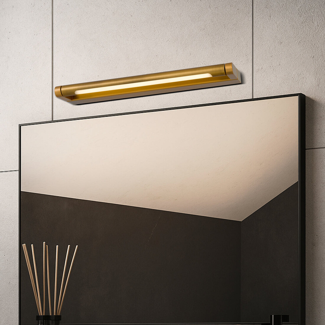 Antique gold Arvin vanity light — ARVIN 40 VANITY WALL LIGHT - ANTIQUE GOLD
