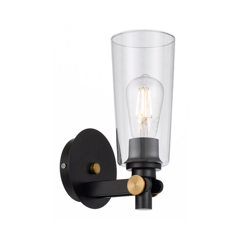 DELMAR WB-BKCL - DELMAR WALL LIGHT - Black Clear