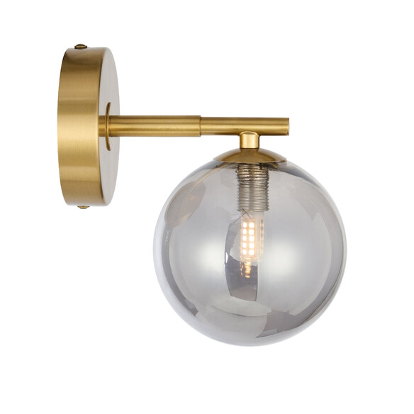 FELTON WB1-AGSM - FELTON 1 LIGHT WALL LIGHT ANTIQUE GOLD - Smoke