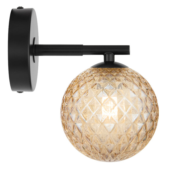 FELTON WB1-BKAMT - FELTON 1 LIGHT WALL LIGHT BLACK - Amber Tear