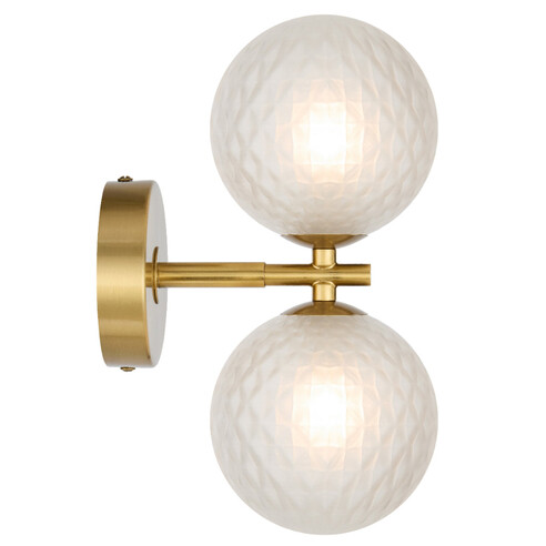 FELTON WB2-AGFRT - FELTON 2 LIGHT WALL LIGHT ANTIQUE GOLD - Frost Tear
