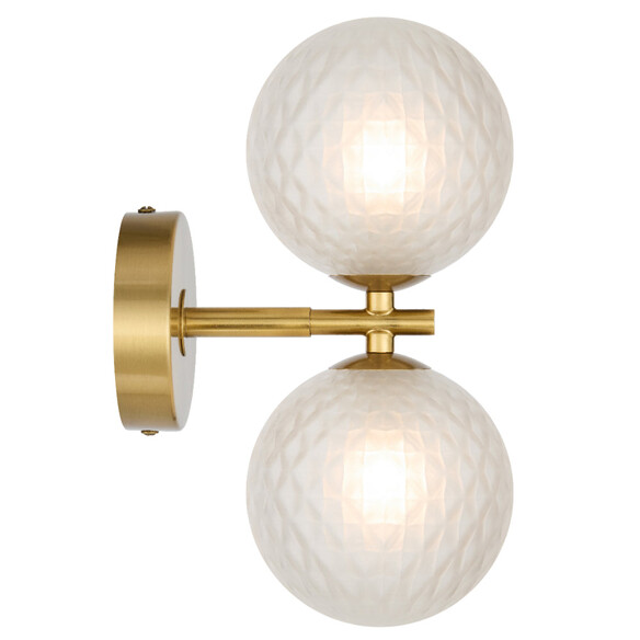 FELTON WB2-AGFRT - FELTON 2 LIGHT WALL LIGHT ANTIQUE GOLD - Frost Tear