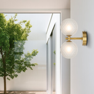 FELTON WB2-AGFRT - FELTON 2 LIGHT WALL LIGHT ANTIQUE GOLD - FELTON WB2-AGFRT 2