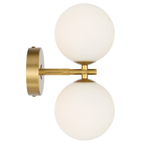 FELTON WB2-AGOM - FELTON 2 LIGHT WALL LIGHT ANTIQUE GOLD - Opal Matt