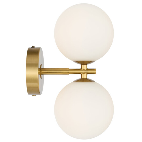 FELTON WB2-AGOM - FELTON 2 LIGHT WALL LIGHT ANTIQUE GOLD - Opal Matt