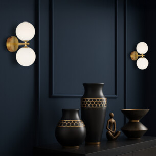 FELTON WB2-AGOM - FELTON 2 LIGHT WALL LIGHT ANTIQUE GOLD - FELTON WB2-AGOM 2