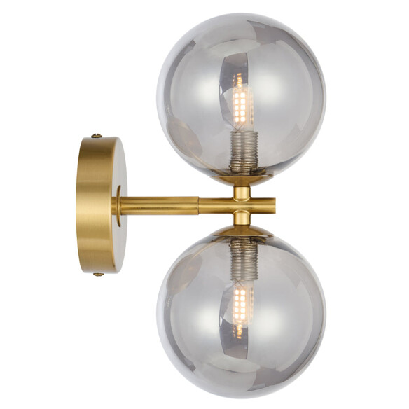 FELTON WB2-AGSM - FELTON 2 LIGHT WALL LIGHT ANTIQUE GOLD - Smoke