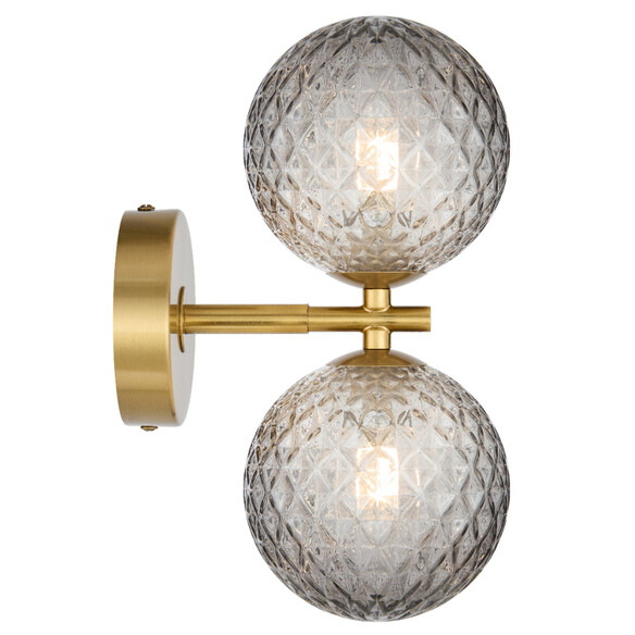 FELTON WB2-AGSMT - FELTON 2 LIGHT WALL LIGHT ANTIQUE GOLD - Smoke Tear