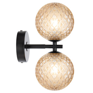 FELTON WB2-BKAMT - FELTON 2 LIGHT WALL LIGHT BLACK - Amber FELTON WB2-BKAMT