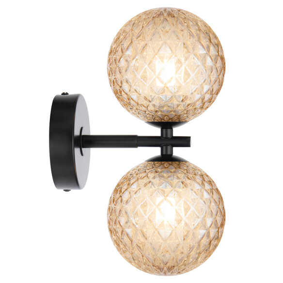 FELTON WB2-BKAMT - FELTON 2 LIGHT WALL LIGHT BLACK - Amber Tear
