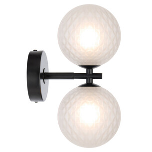 FELTON WB2-BKFRT - FELTON 2 LIGHT WALL LIGHT BLACK - Frost FELTON WB2-BKFRT