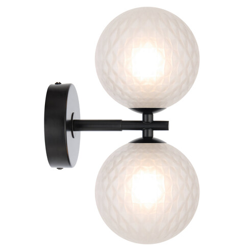 FELTON WB2-BKFRT - FELTON 2 LIGHT WALL LIGHT BLACK - Frost Tear