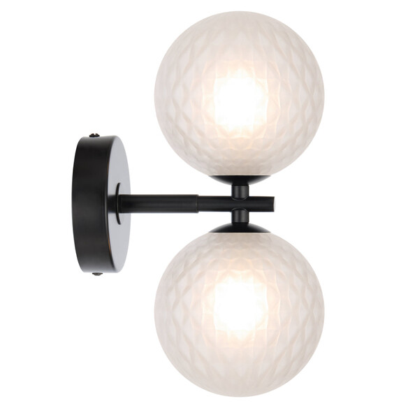 FELTON WB2-BKFRT - FELTON 2 LIGHT WALL LIGHT BLACK - Frost Tear