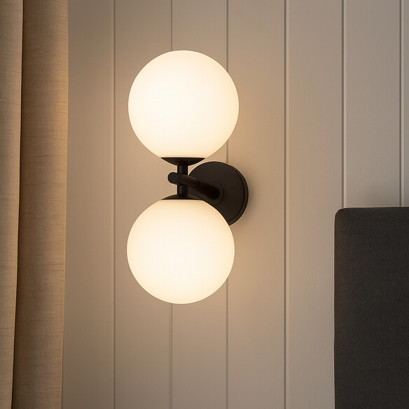 FELTON WB2-BKOM - FELTON 2 LIGHT WALL LIGHT BLACK FELTON WB2-BKOM