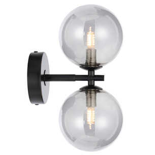 FELTON WB2-BKSM - FELTON 2 LIGHT WALL LIGHT BLACK - SmokeFELTON WB2-BKSM