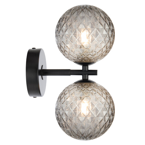 FELTON WB2-BKSMT - FELTON 2 LIGHT WALL LIGHT BLACK - Smoke Tear