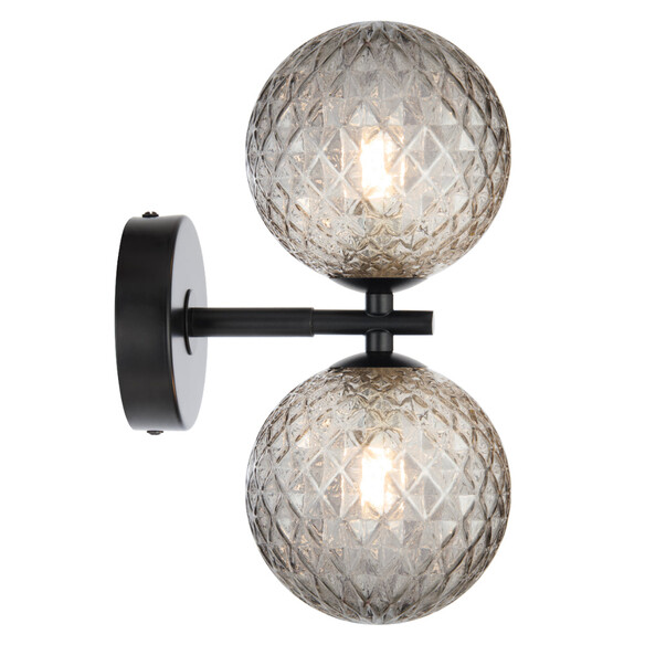 FELTON WB2-BKSMT - FELTON 2 LIGHT WALL LIGHT BLACK - Smoke Tear