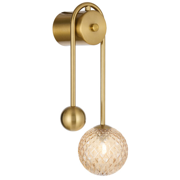 FELTON WBA-AGAMT - ARM Wall Light Antique Gold - Amber Tear