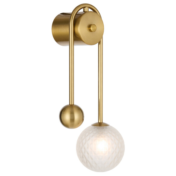 FELTON WBA-AGFRT - FELTON ARM WALL LIGHT ANTIQUE GOLD - Frost Tear