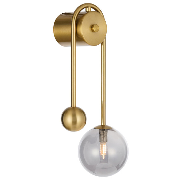 FELTON WBA-AGSM - FELTON ARM WALL LIGHT ANTIQUE GOLD - Smoke