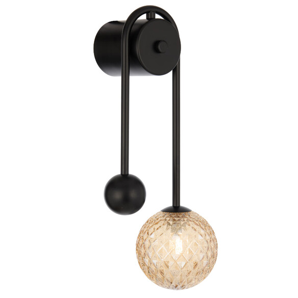 FELTON WBA-BKAMT - FELTON ARM WALL LIGHT BLACK - Amber Tear