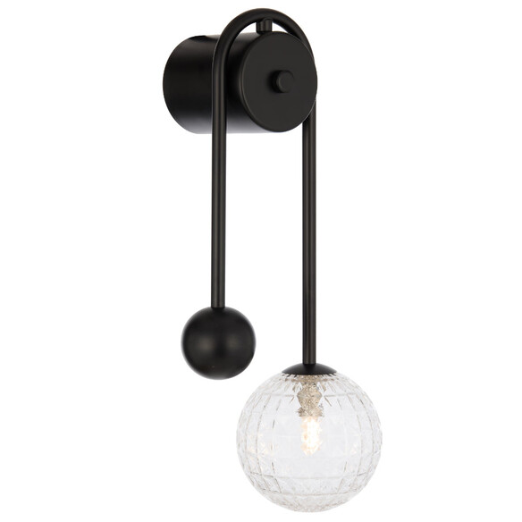 FELTON WBA-BKCLP - FELTON ARM WALL LIGHT BLACK - Clear Prism