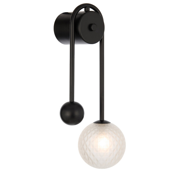 FELTON WBA-BKFRT - FELTON ARM WALL LIGHT BLACK - Frost Tear