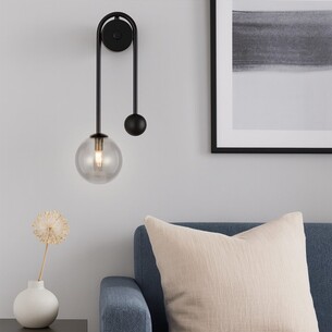 FELTON WBA-BKSM - FELTON ARM WALL LIGHT BLACK - SmokeFELTON WBA-BKSM 2