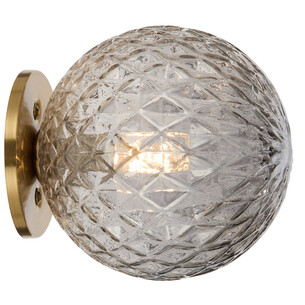 GASTON WB-AGSMT - Wall Light Antique Gold - Smoke TearGASTON WB-AGSMT