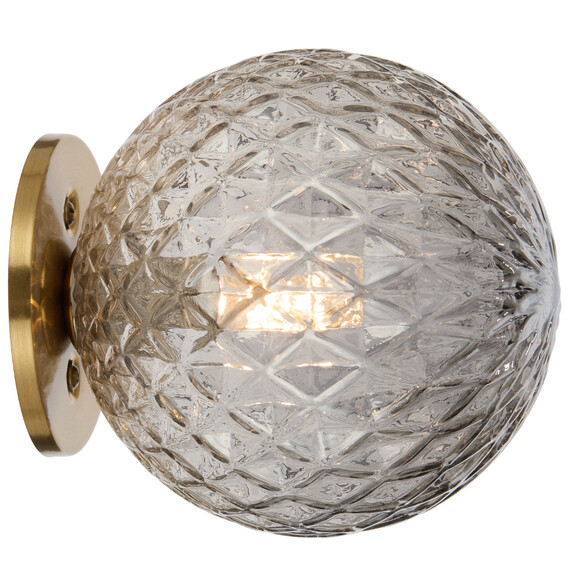 GASTON WB-AGSMT - Wall Light Antique Gold - Smoke Tear