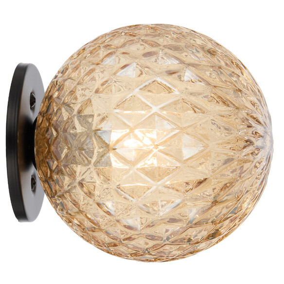 GASTON WB-BKAMT - GASTON WALL LIGHT BLACK - Amber Tear
