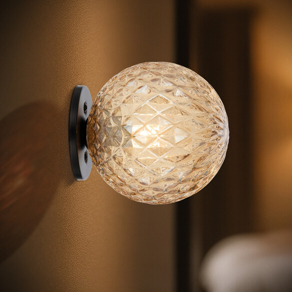 GASTON WB-BKAMT - GASTON WALL LIGHT BLACK - Amber GASTON WB-BKAMT