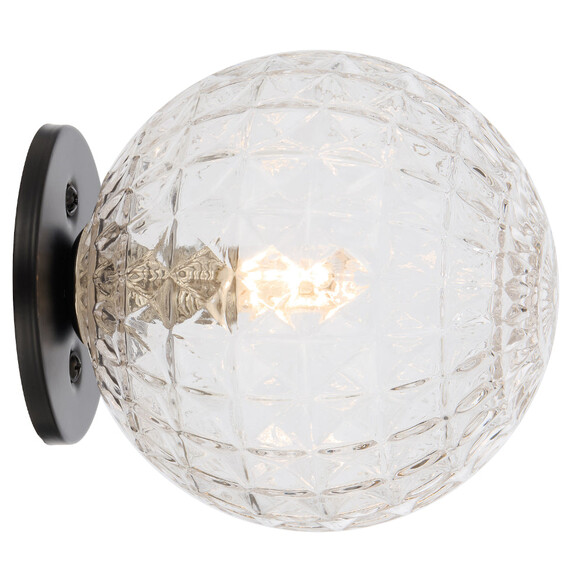 GASTON WB-BKCLP - GASTON WALL LIGHT BLACK - Clear Prism