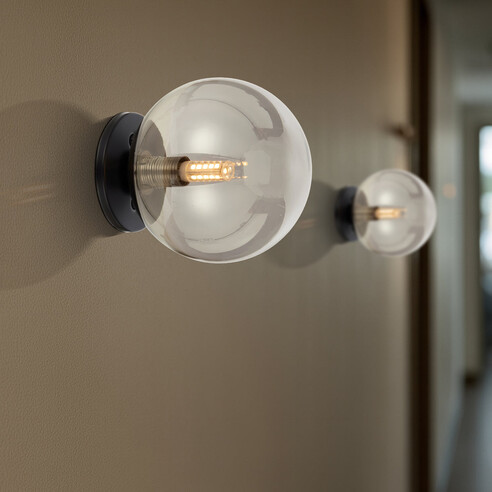GASTON WB-BKSM - GASTON WALL LIGHT BLACK - SmokeGASTON WB-BKSM