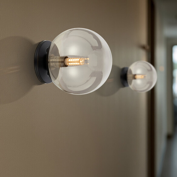 GASTON WB-BKSM - GASTON WALL LIGHT BLACK - SmokeGASTON WB-BKSM