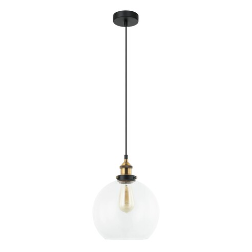 Interior Wine Glass with Antique Brass/ Chrome Highlight Pendant Lights - Clear Glass & Antique Brass Highlight
