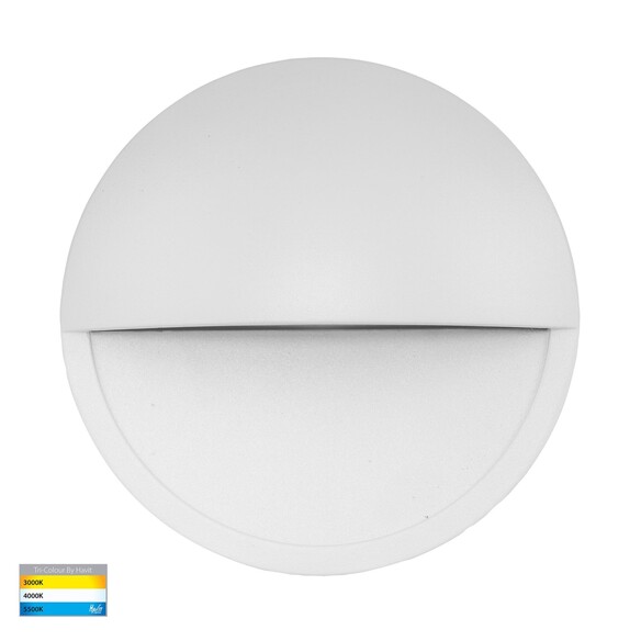 HV2929T-WHT-12V - Veko White Step Lights with Eyelid