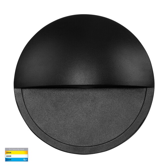HV2929T-BLK-240V - Veko Black Step Lights with Eyelid