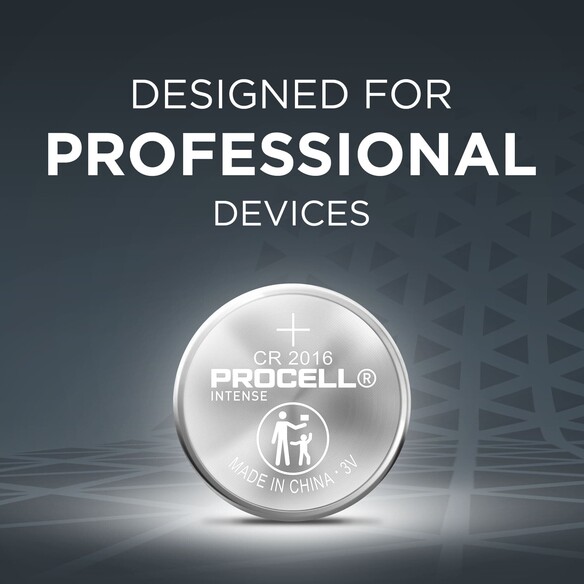 Procell Intense CR2016 Lithium Coin Cell 5-Pack (Trade Tray)