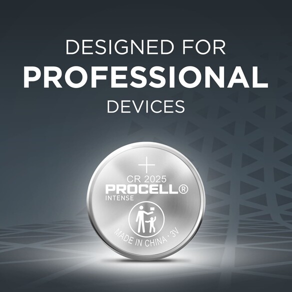 Procell Intense CR2025 Lithium Coin Cell 5-Pack (Trade Tray)