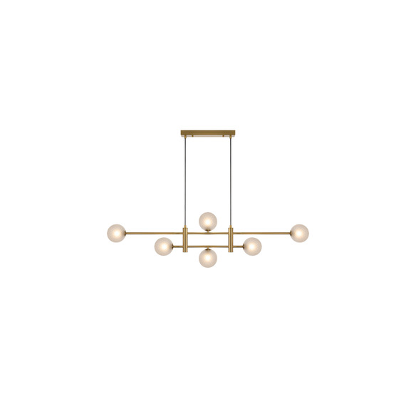TYSON PE06-AGFRT - TYSON 6 LIGHT PENDANT ANTIQUE GOLD - Frost Tear