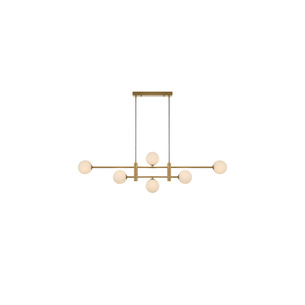 TYSON PE06-AGOM - TYSON 6 LIGHT PENDANT ANTIQUE GOLD - Opal TYSON PE06-AGOM