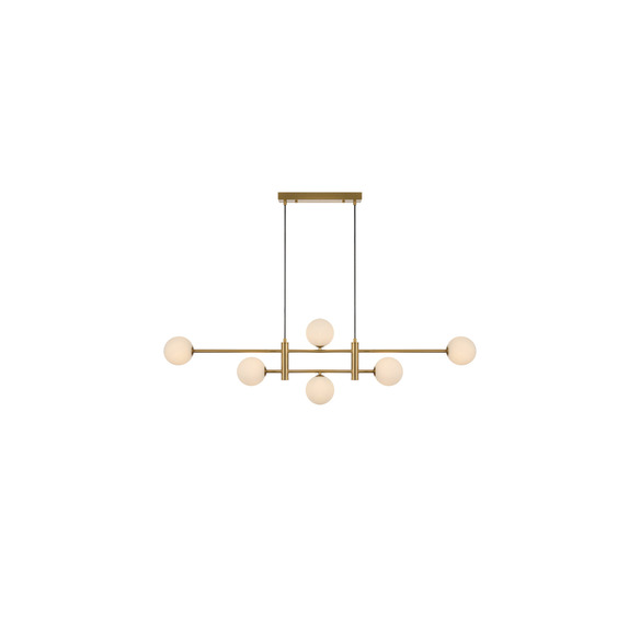 TYSON PE06-AGOM - TYSON 6 LIGHT PENDANT ANTIQUE GOLD - Opal Matt