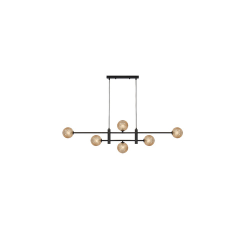 TYSON PE06-BKAMT - 6 Light Pendant Black - Amber TYSON PE06-BKAMT