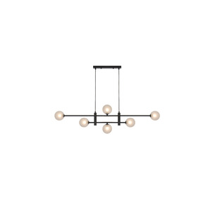 TYSON PE06-BKFRT - TYSON 6 LIGHT PENDANT BLACK - Frost TearTYSON PE06-BKFRT