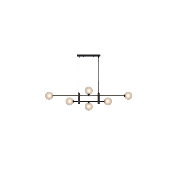 TYSON PE06-BKFRT - TYSON 6 LIGHT PENDANT BLACK - Frost Tear